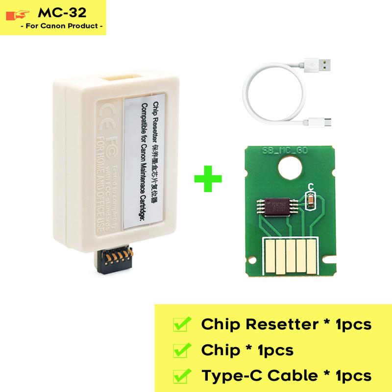 For Canon imagePROGRAF TC-20 TC-20M TC-5200 TC-5200M MC-32 Maintenance Chip Resetter