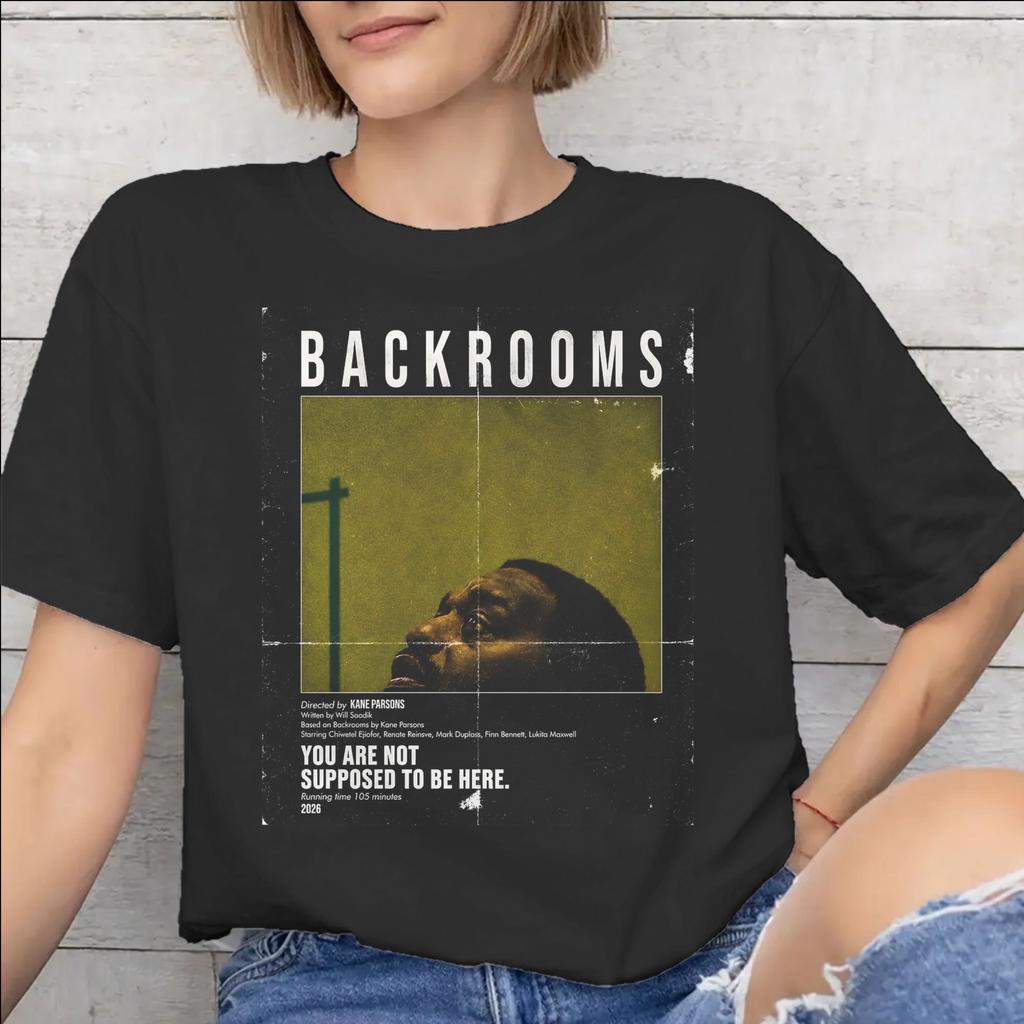 Graphic Printed Backrooms Horror Movie 2026 T Shirt For Unisex 100 Cotton Tshirts Short Sleeve Tops
