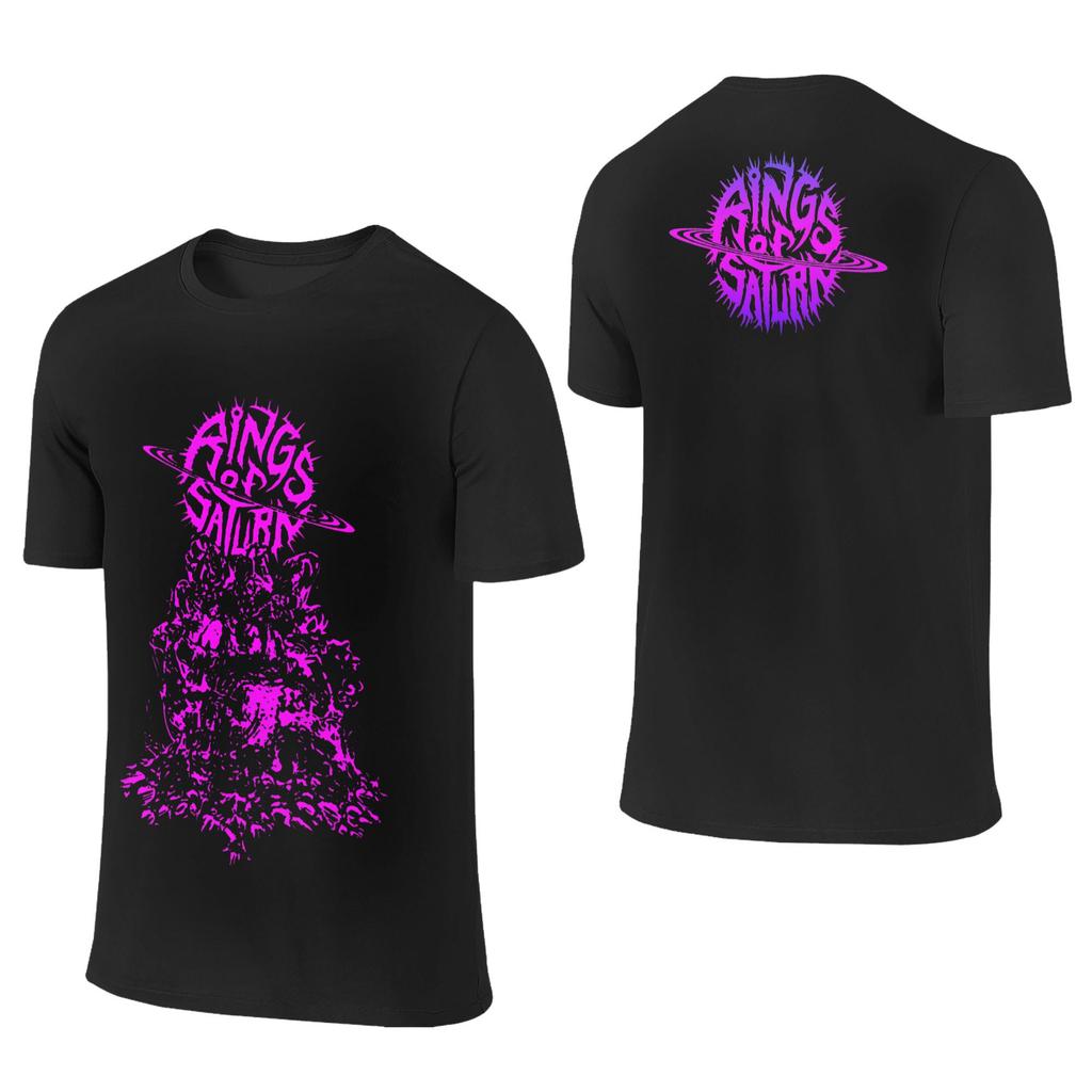 Rings of Saturn Band T-Shirts Men  Funny 100% Cotton Tees Crewneck Short Sleeve T Shirt Birthday Present Clothing