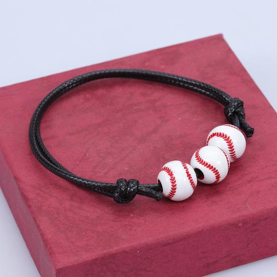 Sports Bracelet Rugby Braided Unisex Adjustable Ball Shape Bracelet Jewellery