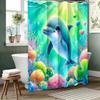 "Dreamy Dolphin Shower Curtain, Waterproof & Mildew-Resistant Bath Curtain with Ocean Art Design for Romantic Bathroom Decor"