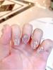 Handmade Aurora Flashing Rhinestone Disco Glitter Nail Sticker Candy Paradise Ultra-short Gradient Xs S M L