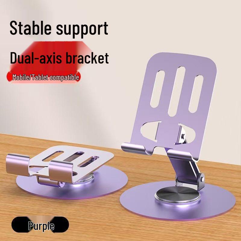Foldable Metal Laptop & Tablet Stand with 360° Rotation and Double Rod Support