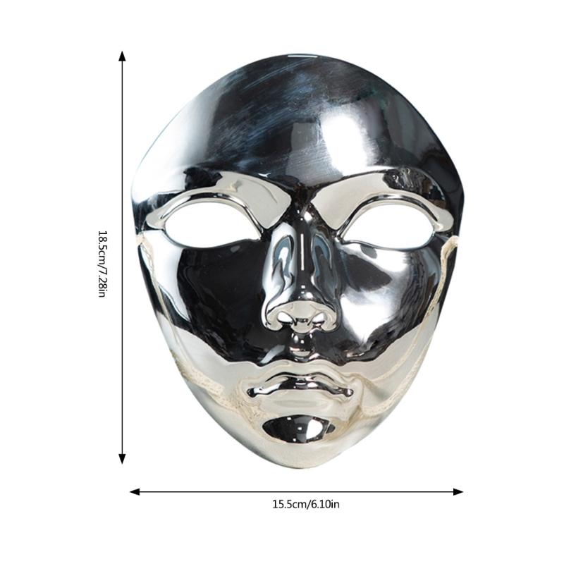 Masquerade Mask Metallic Color Mask Halloween Mask Full Face Mask For Women Men Cosplay Masquerade Costume Accessories