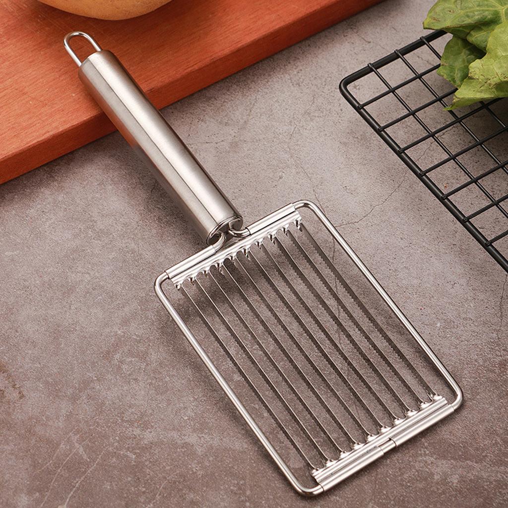 Tomato and Potato Slicer with Ergonomic Handle Stainless Steel Fruit Cutter Cutting Tool for Home and Kitchen Use