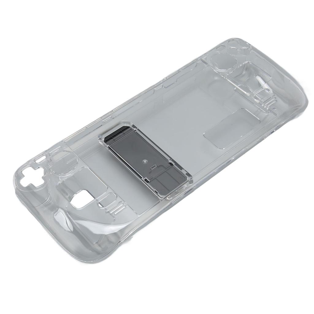 Clear Kickstand Case for Steam Deck Transparent Shock Absorption Prevent Slip Hard PC Protective Case with Stand