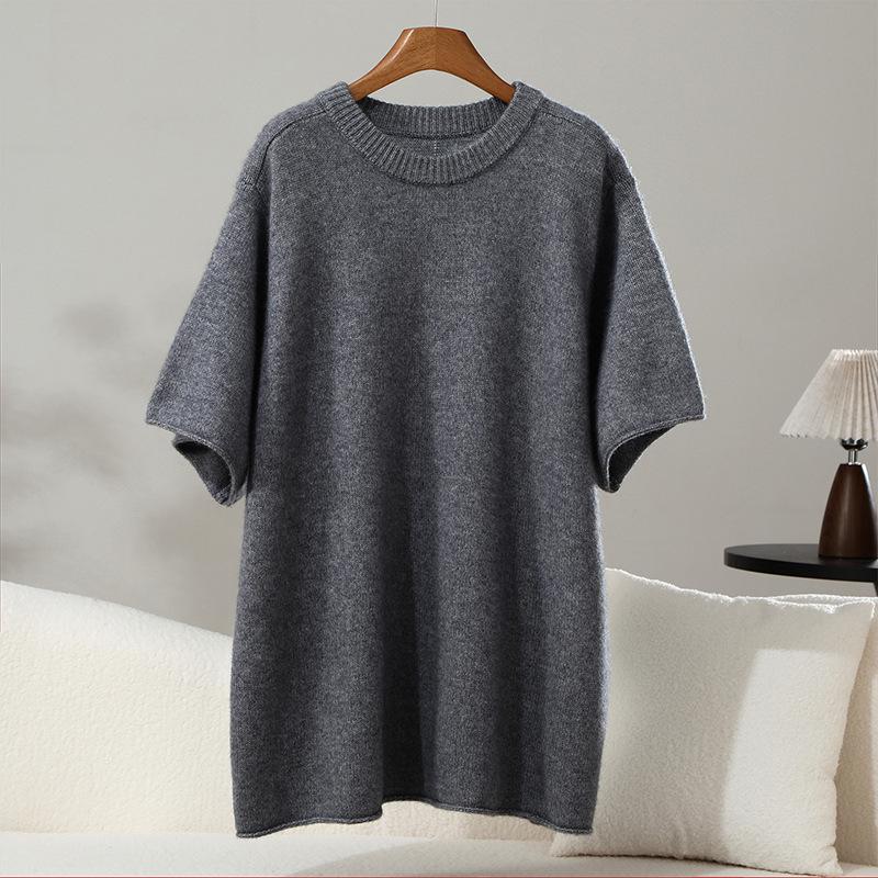 Autumn/Winter Women's 30% Cashmere Loose Knit Five-Sleeve Top