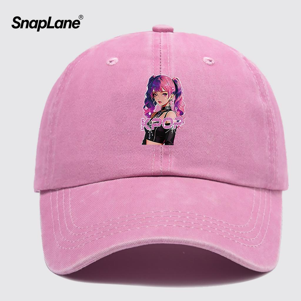 pc KPOP Themed Twin Tail Print Baseball Cap Trendy Fashion Design EyeCatching Personality Unisex Adjustable Size Street