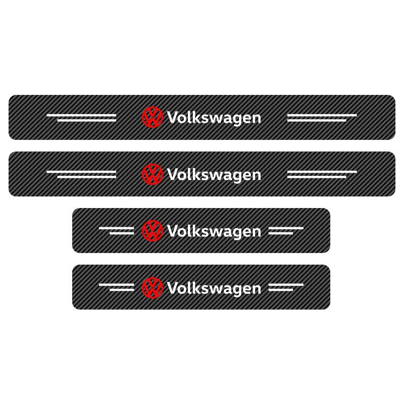 

4 шт. Наклейка для защиты порога двери автомобиля из углеродного волокна, наклейка для защиты от царапин, наклейка для рестайлинга для Volkswagen Polo Passat B5 B6 B7 T4 T5 Golf 4 5 6 Tiguan Jetta Gol