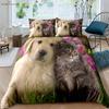 Cute and Fun Dog 3d Printed Duvet Cover Duvet Cover Pillowcase 3-piece Set 100% Polyester Machine Wash