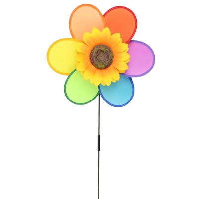 Colorful Sunflower Windmill Toy Kids Diy Outdoor Toys Garden Yard Decoration