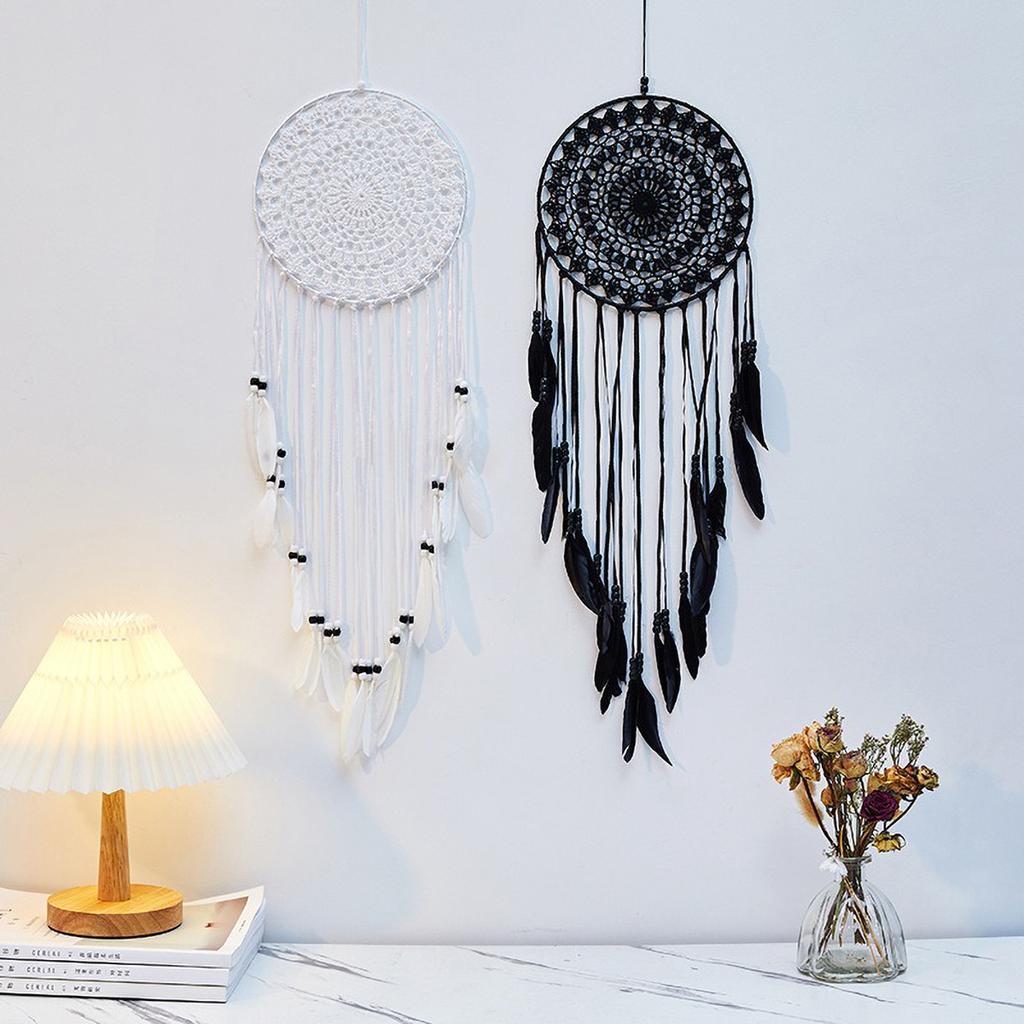 Bohemian Feather Wall Decor - Handcrafted Macrame Hanging for Home, Nursery or Office