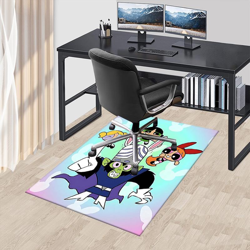 

1pc Powerpuff Girls Bunny Ears Chair Mat, Non-Slip Rug for Office Chair, Suitable for Home Decor, Living Room, Bedroom, Game Room, Dormitory Carpet, S 60cm by 90cm
