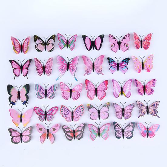 Naklejki ścienne motyle 3D magnesy na lodówkę motyle wodoodporne usuwalne naklejki motyle na szafkę dom biuro dekoracja ściany tablicy