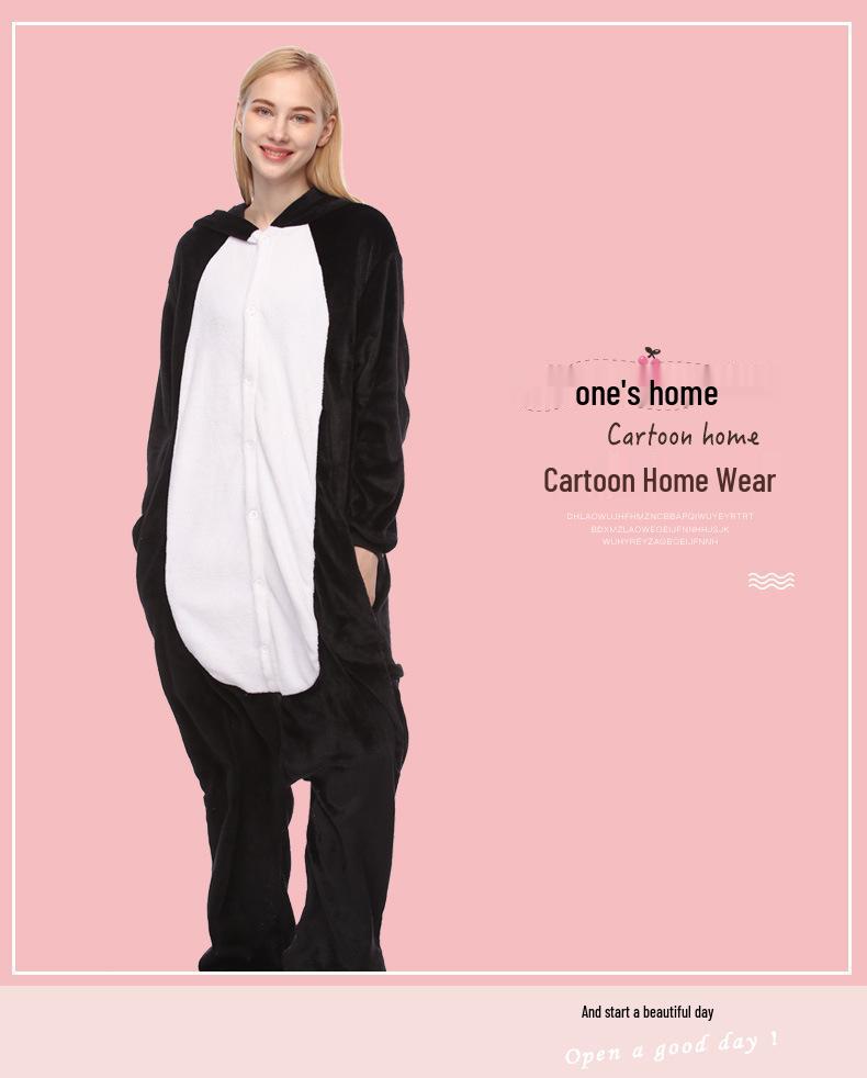 Unisex Flannel Animal Onesie Pajamas - Cute, Thickened, Toilet Friendly One-Piece for Home