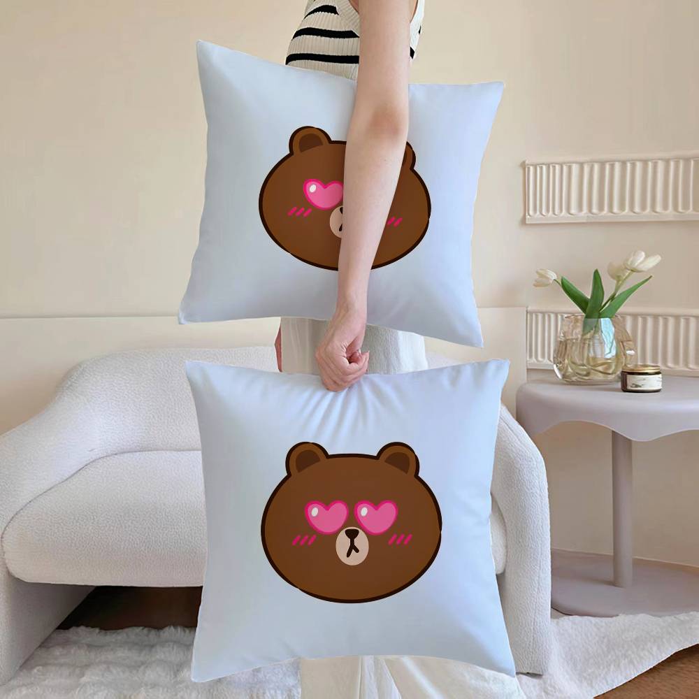 Cute little bear pillowcase living room sofa chair cushion cover home room decoration without pillow core
