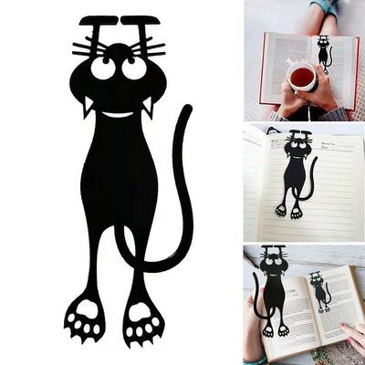 Sınır Ötesi Sevimli Siyah Kedi Akrilik Kitap Ayracı