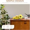 BESPORTBLE Farmhouse Yellow Truck, Vintage Truck Decor Yellow Truck with Flowers Rustic Metal Decorative Truck with Flowers for Home Table Decoration