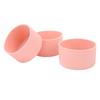 3 Stück Schützende Silikonmanschette Rutschfest Hochtemperaturbeständig Wasserflaschenbodenhülle Rosa
