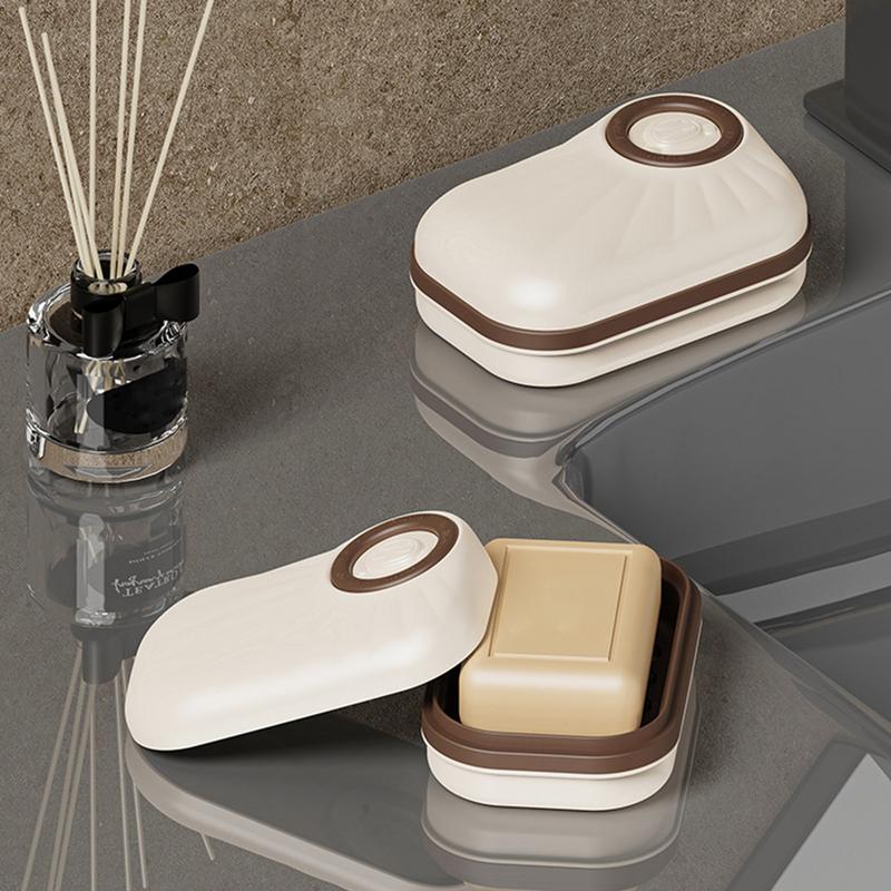Plastic Bathroom Shower Soap Box With Lids Travel Portable Small Soap Tray Dish Storage Holder Plate Home Soap Container