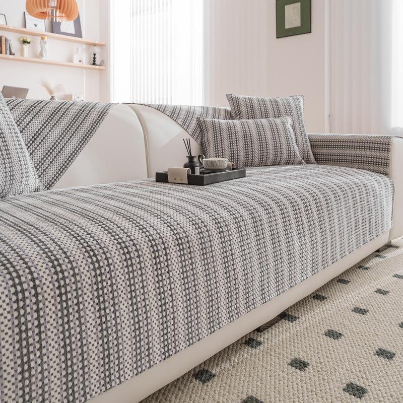 

1PC Nordic Chenille Sofa Pad Cover for Living Room All Seasons Universal Sofa Slipcover Non-Slip Couch Towel Protector A 70x70cm 1pc
