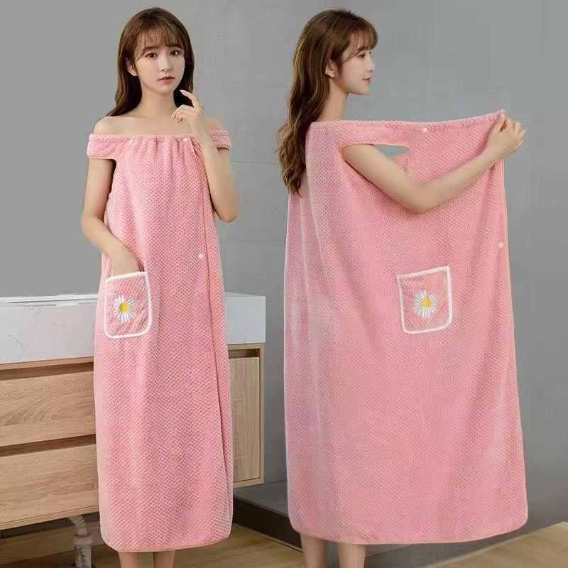 Plus Size Hooded Long Sleeve Bathrobe - Water Absorbent & Soft for Adults
