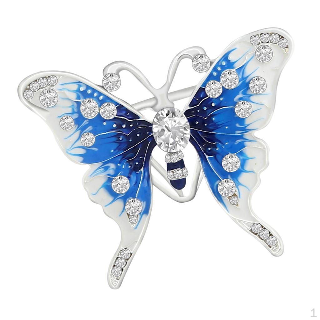 

Butterfly Crystal Silk Scarf синій