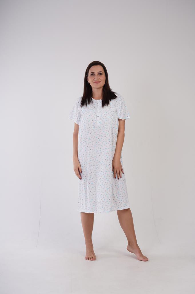 Cotton Nightgown 1XL Vienetta Short Sleeve Plus Size