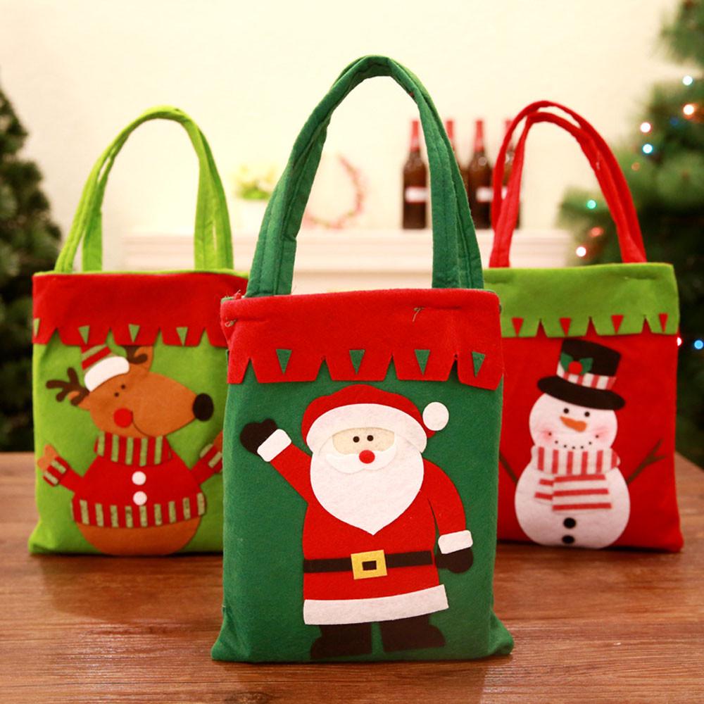 Christmas Candy Bag Snowmen Gift Children Party Storage