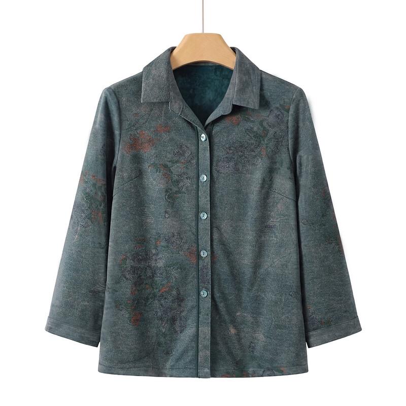 Datang Furen Elderly Women's Long-Sleeved Floral Shirt