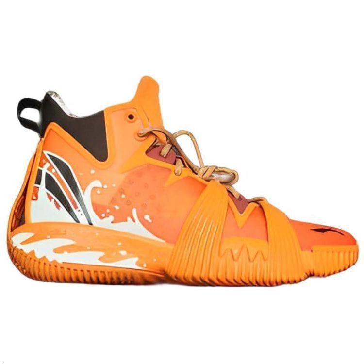 Li Ning Badfive 1 Badfive Rutschfeste Abriebfeste Mittelhohe Basketballschuhe Herren Orange ABFQ015-6