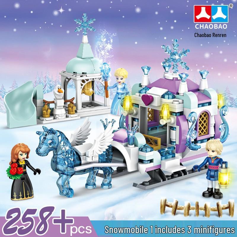 Chaobao Cross-Border Girl Series: Dream Treehouse Princess Castle & Seaside Villa Building Blocks Toy Gift