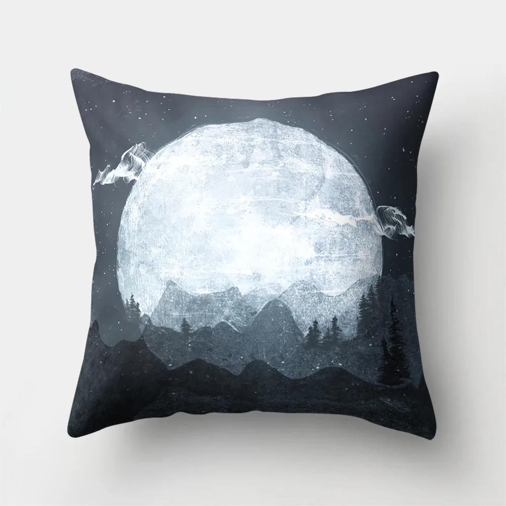 Outer Space Style Polyester Throw Pillow Case Spaceship Astronaut Print Cushion Cover Decorative For Sofa Bed Home Living Room