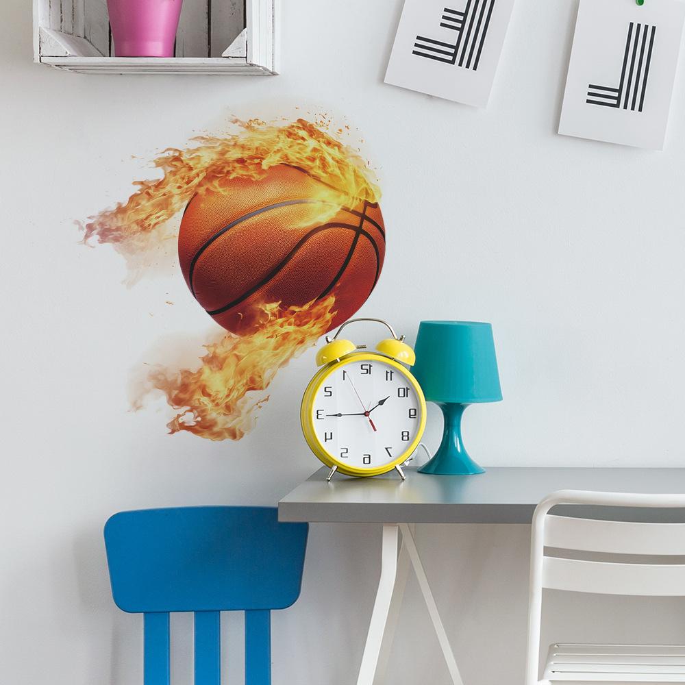 Creative Flame Basketball Bedroom Living Room Home Wall Background Beautification Decoration Wall Stickers