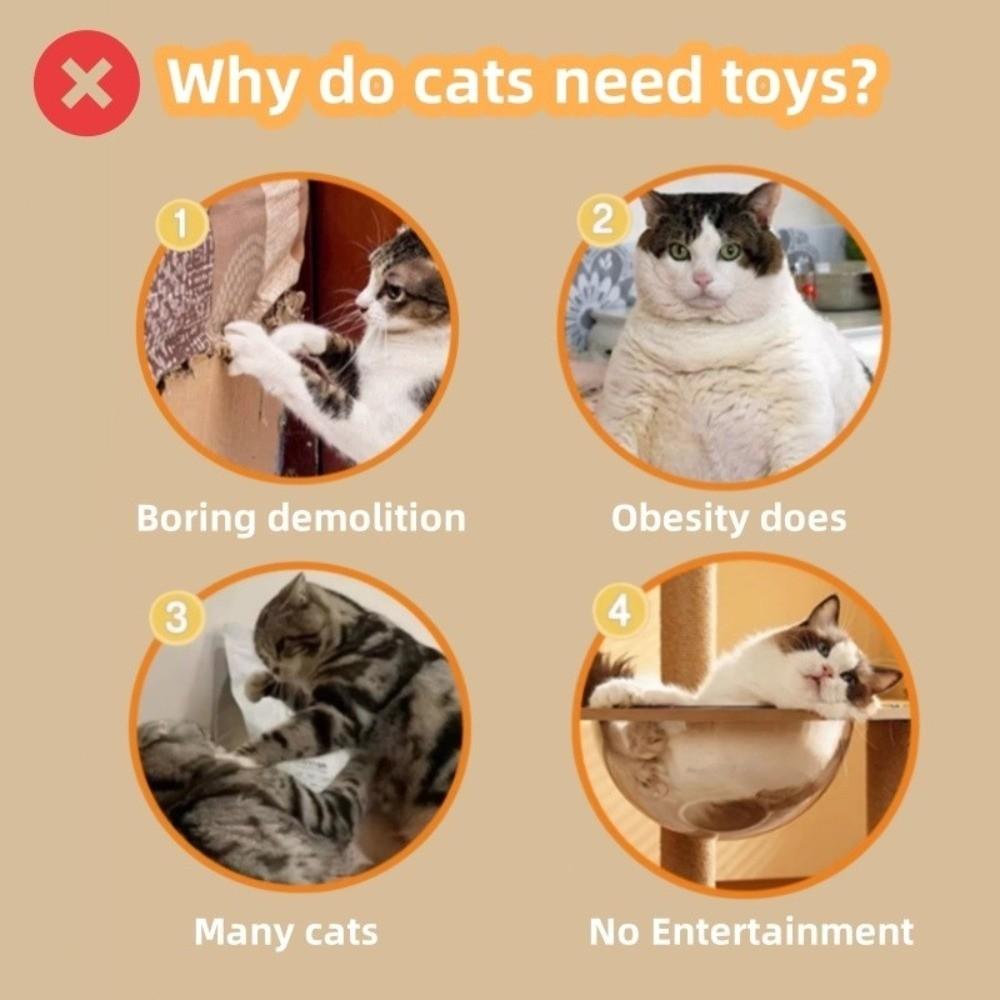 Niedrige interaktive Drehteller-Katzenball-Schleuder 4-stufige Katzen-Spielplatte drehbar Intelligenztraining Katzenturm Kätzchen