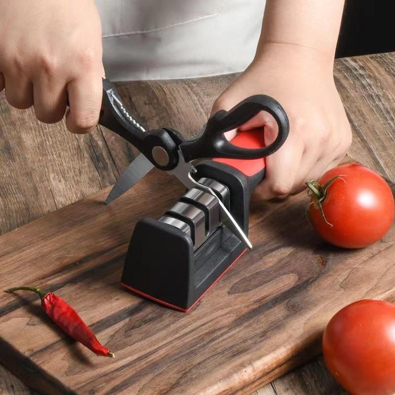3/4-Stages Type Knife Sharpener Kitchen Professional Knife Sharpening Tool Quick Sharpener Diamond Coated Blades Kitchen Tool