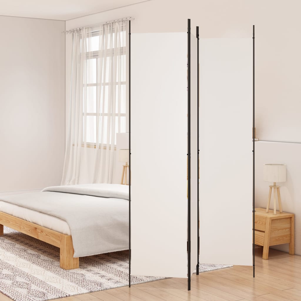 Vidaxl 3-Panel Room Divider, White, 150X220 Cm, Fabric