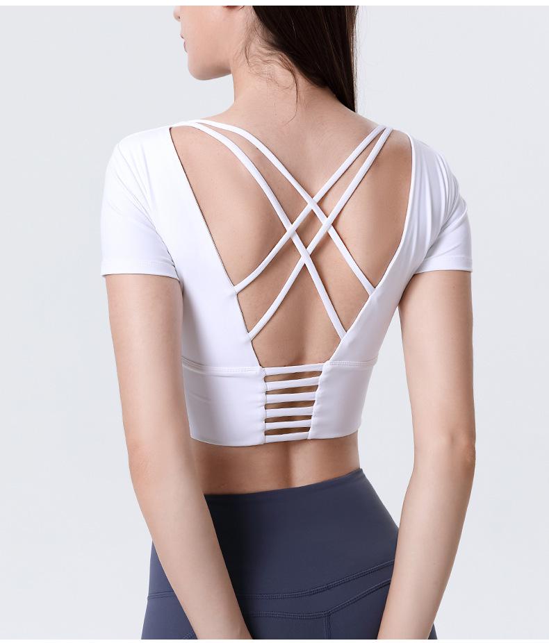 Women's Cross-Back Sleeveless Yoga Crop Top for Outdoor Fitness