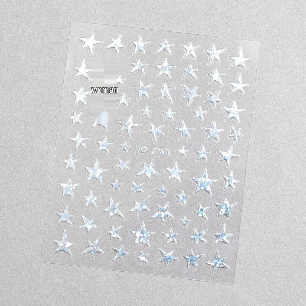 Sweet Cool 3D Five-Pointed Star Nail Art Stickers - Trendy INS & Celebrity Style