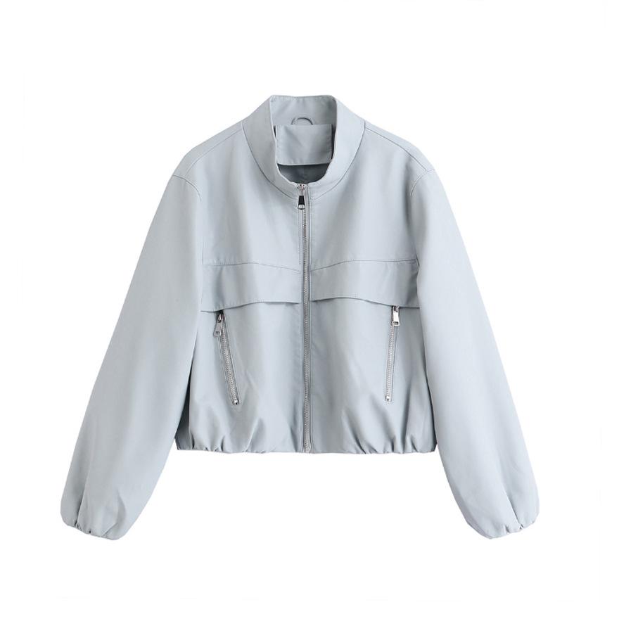 Casual loose leather jacket spring and autumn new fashion small stand-up collar leather jacket women's short