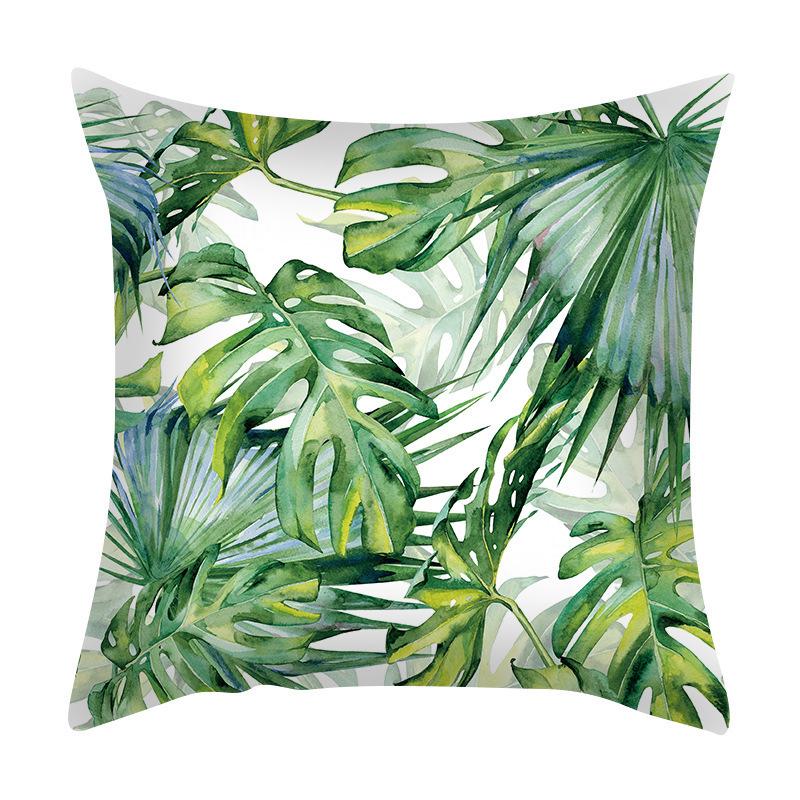Green Plant Sofa Cushion Cover - Stylish Home Fabric Decor