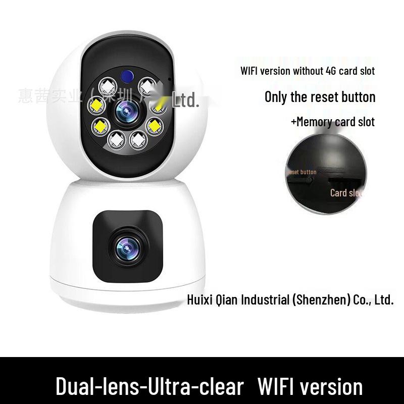 360° Dual-Lens Wireless Indoor Surveillance Camera with Dual-Screen and WiFi