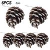 6pcs Fake Pine Cone Simulate Christmas Tree Pine Cone Artificial Pine Cone Xmas Craft Decor Xmas Tree Garden Courtyard Decor