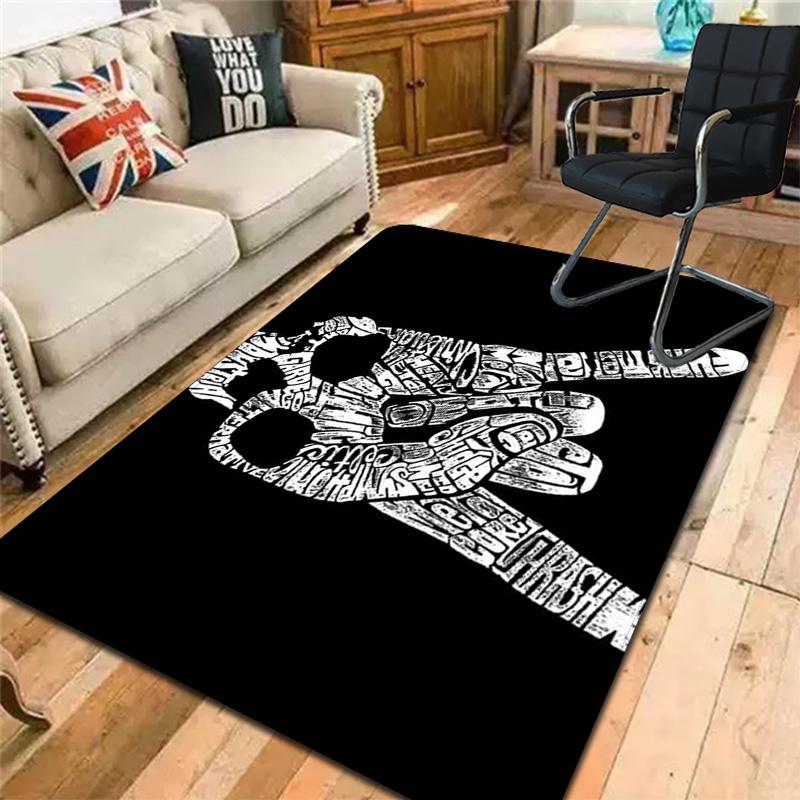 Rock hand sign Hippie music Rug Floor Mat for Living Room or Bedroom Soft and Comfortable Carpet a Gift for Birthday and Holiday.ZFF0913424