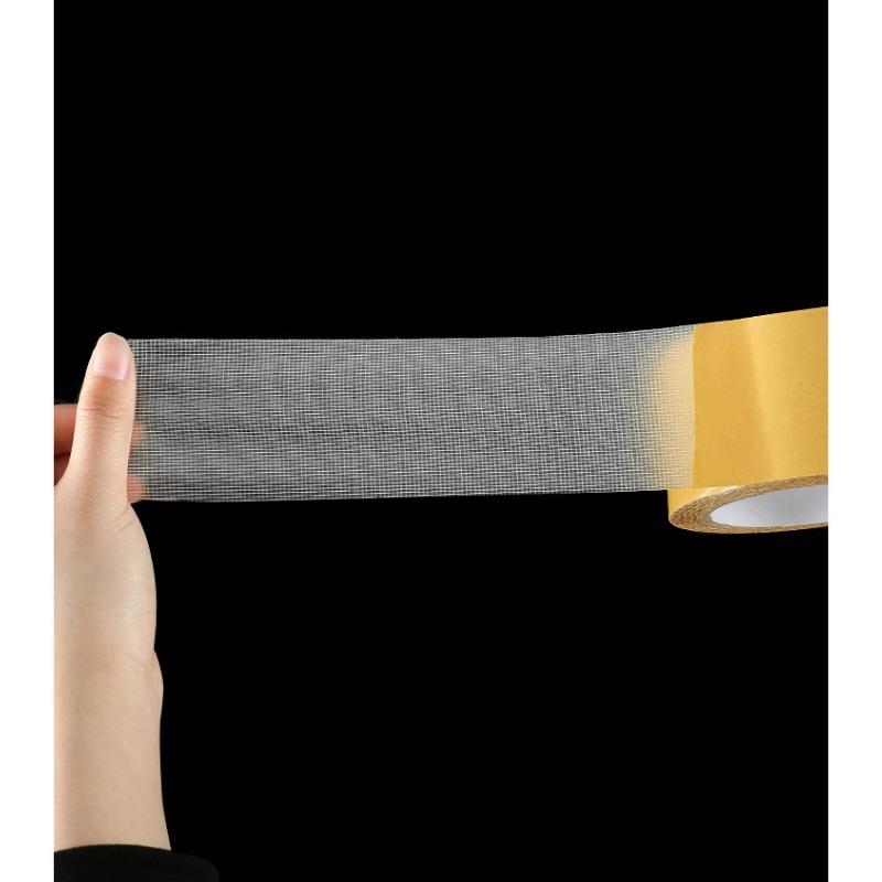 Strong Cloth Double Sided Tape Yellow High Viscosity Wide Carpet Double Sided Tape Transparent Mesh Fiberglass Tape