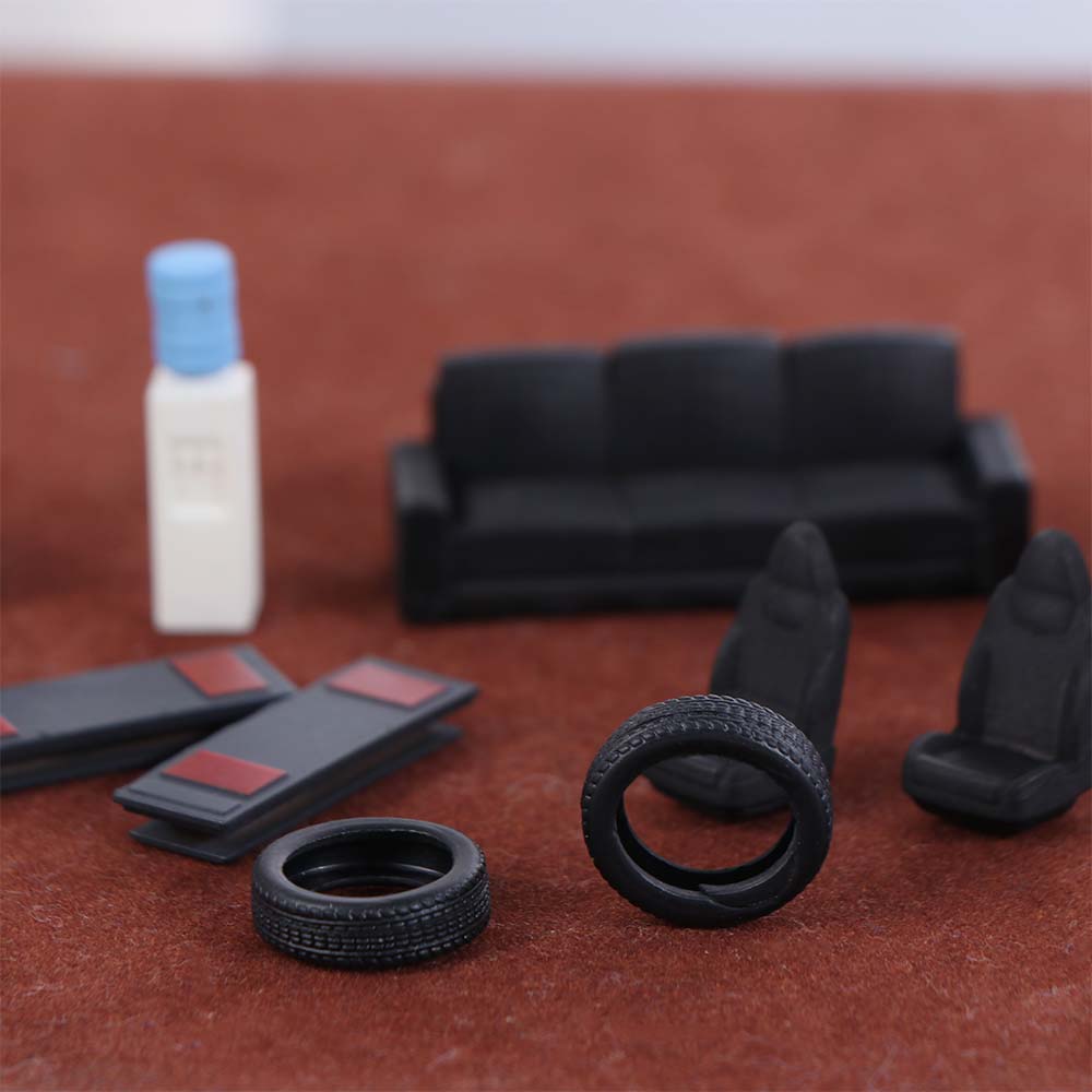 1/64 Scale Simulation Car Repair Tools Model Assembly Garage Scene Display Miniature Landscape