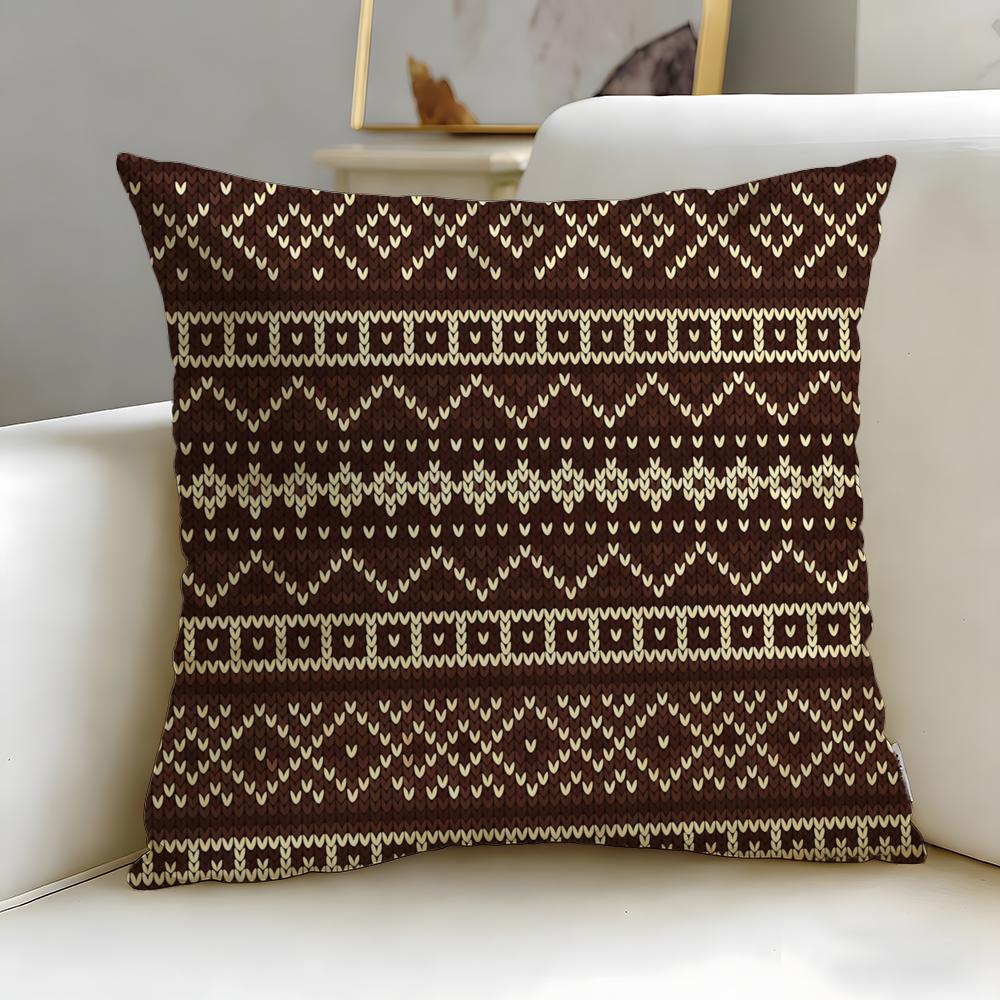 Fair Isle Muster Kissenbezug Weich Leicht zu Waschen Kissenhülle Vielseitig für Sofa Bett Reise und Büro