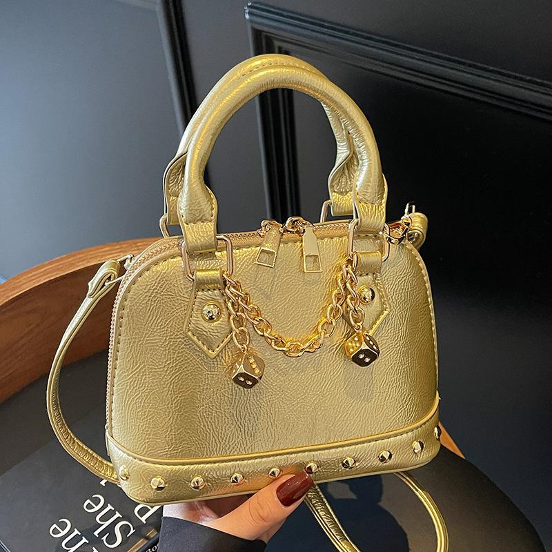 Light luxury temperament rivet tide cool style portable shell bag fashionable versatile niche chain dice messenger bag