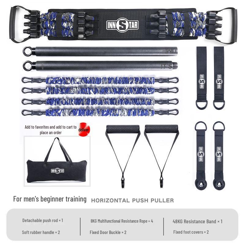 INNSTAR Home Bench Press: Quick Chest Training Equipment with Elastic Resistance Bands