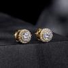 Silver Gold-plated Moissanity Earrings, 0.5 Ct, 925 Silver Studs